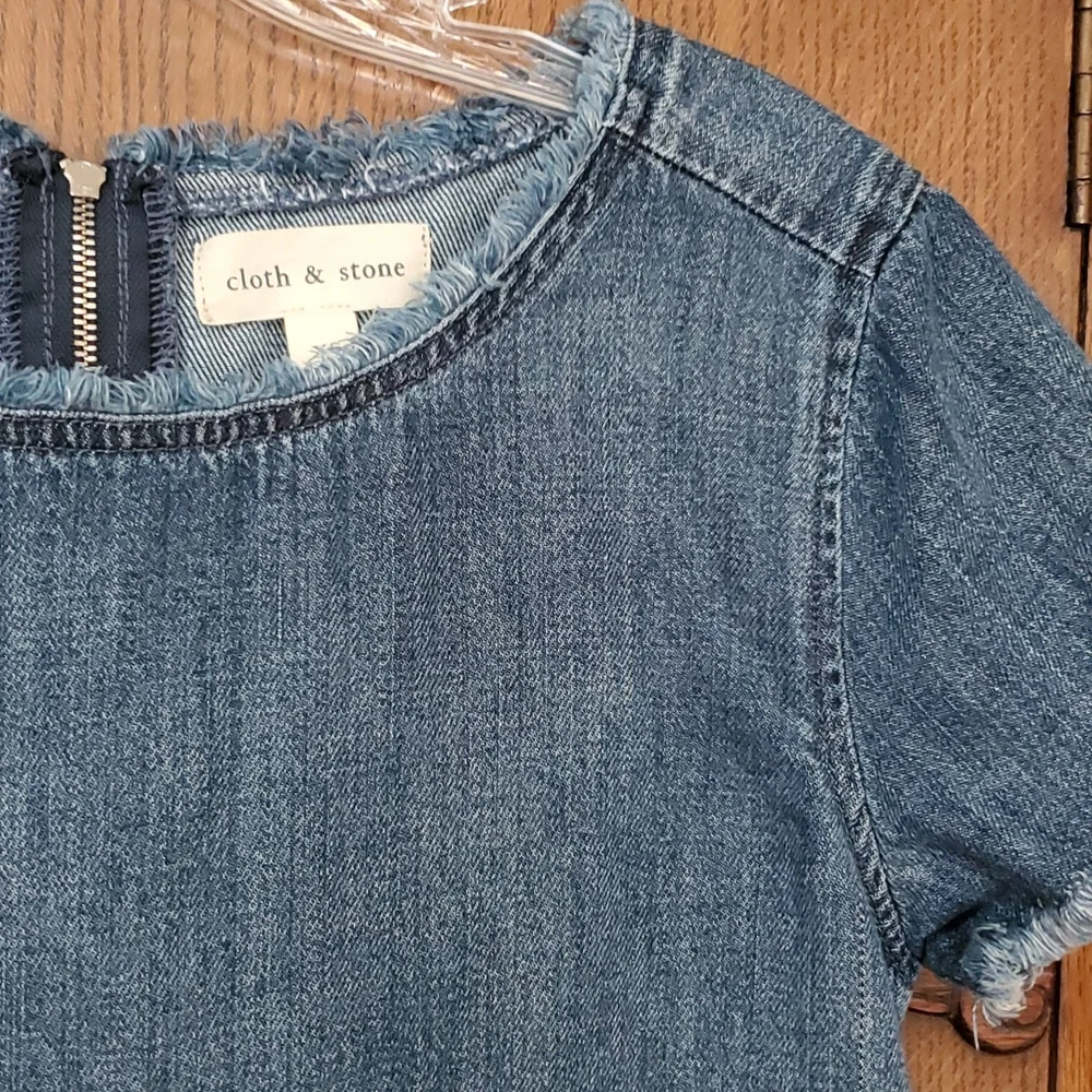 Anthropologie Cloth & Stone denim crop top - Picture 2 of 7